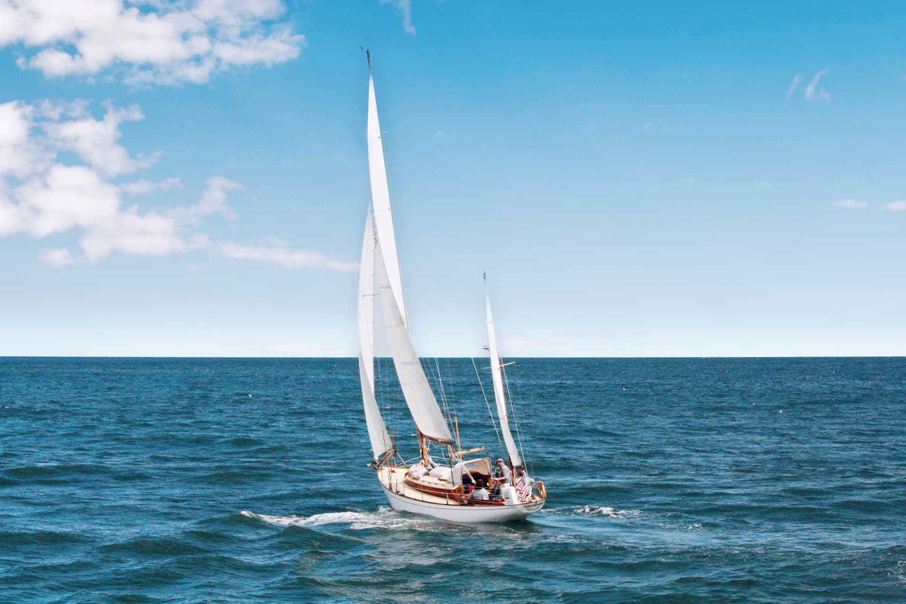 Captain preparing a charter boat before a coastal trip